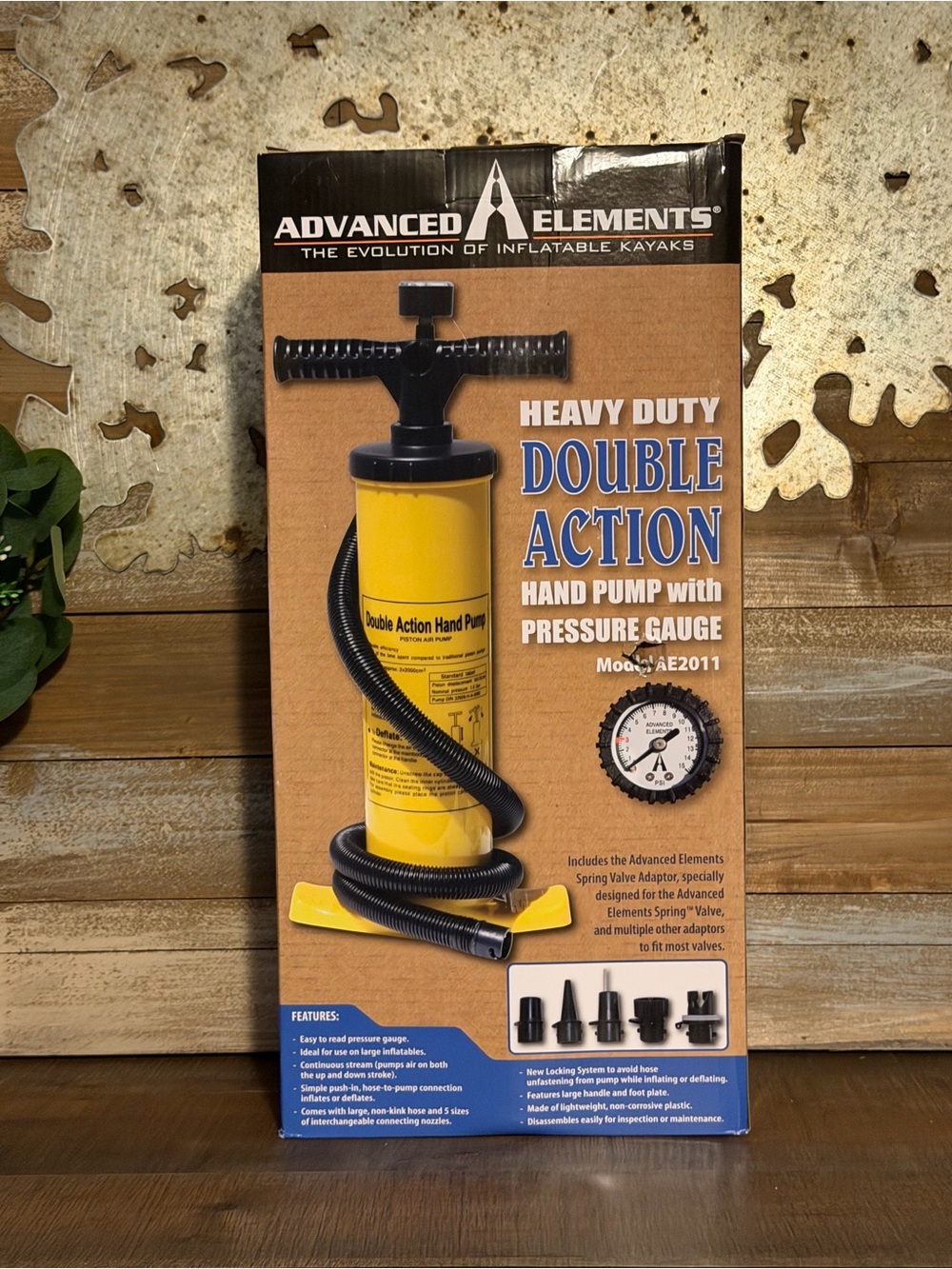 Advanced Elements Heavy Duty Double Action Hand Pump with Pressure Gauge